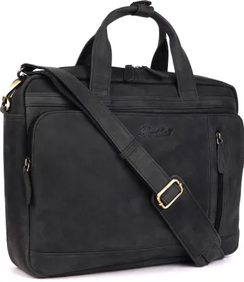 Produktbild von Benthill Laptoptasche Echt Leder I EchtLeder Umhängetasche für Laptop I Aktentasche für Notebook I Damen und Herren Tasche I Notebooktasche