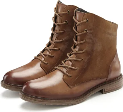Produktbild von LASCANA Stiefelette Boots, Lederschuhe, camelfarben Größe 38