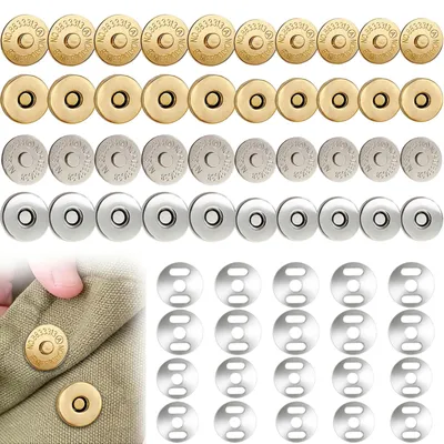 Magnetverschlüsse 20 Stück 14+18 mm gold-silber für Taschen