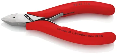 Produktbild von KNIPEX 77 41 115 Elektronik-Seitenschneider mit Mehrkomponenten-Hüllen 115 mm