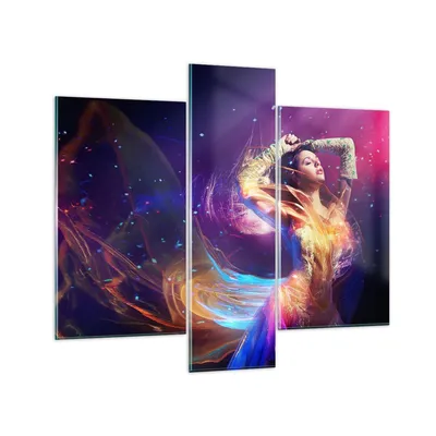 Produktbild von Bilder auf glas - Schönheit Disco Mode Make-up - 95x80cm - Glasbilder - Wandbilder - Kunstdruck - zum Aufhängen bereit - Wanddekoration aus Glas - Glas Bilder - Wandbild auf Glas - GCB95x80-2143