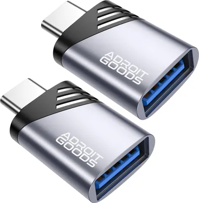 Produktbild von AdroitGoods 2x USB-C auf USB-A Adapter - USB 3.1 - Konverter - Aluminium Grau