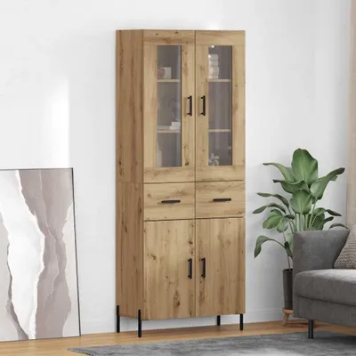 Productafbeelding van vidaXL Hoge kast Artisan-eikenhout, 69,5 x 34 x 180 cm, houtvezel