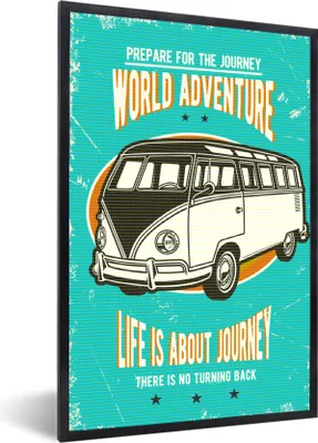 Produktbild von MuchoWow® MuchoWow® Gerahmtes Poster Oldtimer - Oldtimer - Auto 60x90 cm - Poster mit zchwarzem Bilderrahmen - Kunst