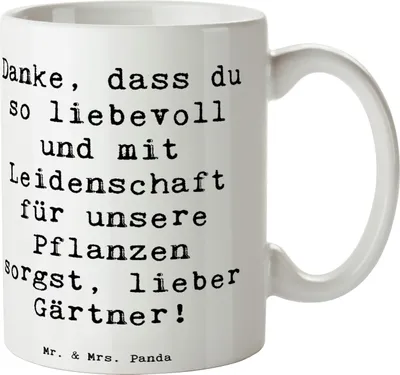 Produktbild von Mr. & Mrs. Panda Kaffeetasse Spruch Lieber Gärtner - Weiß - Geschenk, Becher, Tasse, Aufmerksamkeit, schöne, Garten, Geschenke, Pflanzen, Bedanken, Kaffeebecher, Pott