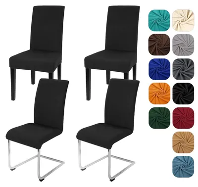 Produktbild von Stuhlhussen 4er Set Stretch für Schwingstuhl, abnehmbar, waschbar, Schwarz