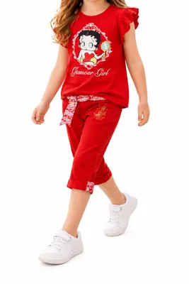 Produktbild von 82022 Disney Betty Boop T-Shirt Mädchen – Rot, Gr. 98 – Freches und stylisches Shirt für kleine Betty Boop-Fans