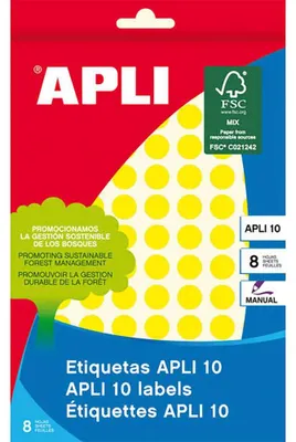 Zdjęcie produktu dla APLI 02730, Żółty, Okrągły, Na stałe, 1 cm, 1008 szt.