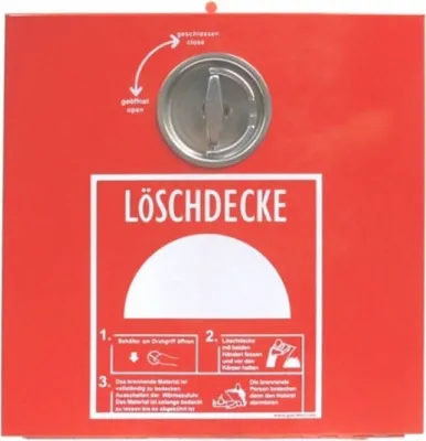 Produktbild von Löschdeckenbehälter aus Stahlblech + Löschdecke 160x180cm extra dicke Ausführung