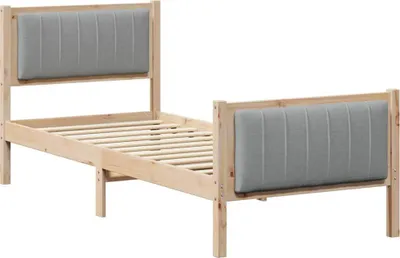 Produktbild von vidaXL Bettgestell Braun und Hellgrau 80 x 200 cm Massivholz Kiefer