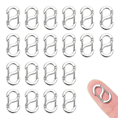 20 Mini-Karabinerhaken, silber, 16,5 x 9 mm, für Schmuck & DIY