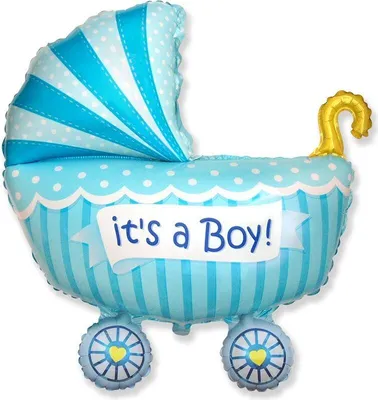 Produktbild von Folienballon Kinderwagen für Jungen 89 cm