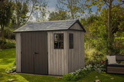 Produktbild von Gartenhaus Keter Ashwood Apex 7,5x9 inkl. Fußboden 230 x 287 cm anthrazit/braun