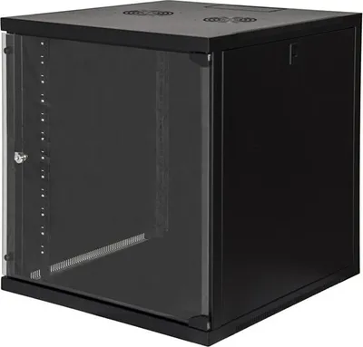 Produktbild von LINK LK1912U66N, Freistehendes/wand-/bodenmontiertes Regal, 12U, 45 kg, Sperrschloss, 19 kg, Schwarz