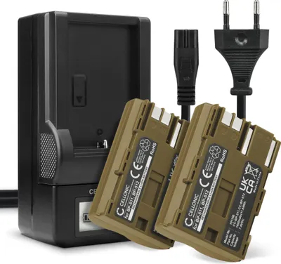 Image de CELLONIC 2x Batterie pour Appareil photo Compatible avec Canon EOS 40D, EOS 5D, PowerShot G5, BP-511 - (1600mAh, 7.4V) + Chargeur