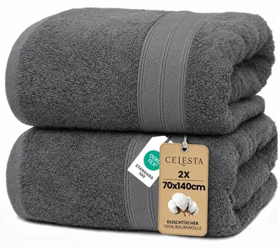 Obrázok produktu pre Rýchloschnúce uteráky 70x140 cm, dvojbalenie, 100% bavlna, froté, tmavosivá farba