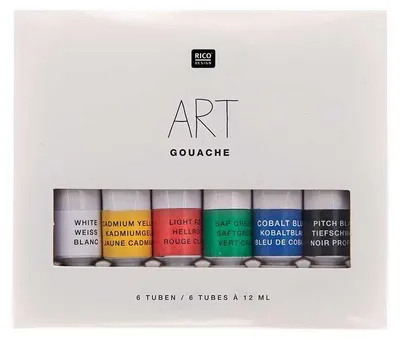 Produktbild von Gouachefarben-Set - Grundfarben - 6 x 12 ml