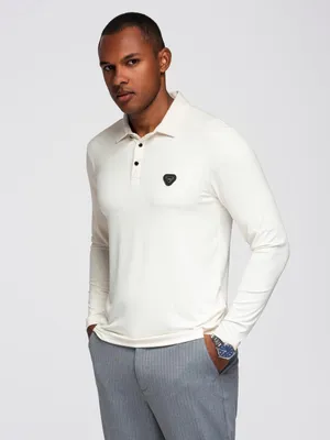 Zdjęcie produktu dla Ombre koszulka polo z długim rękawem off-white S