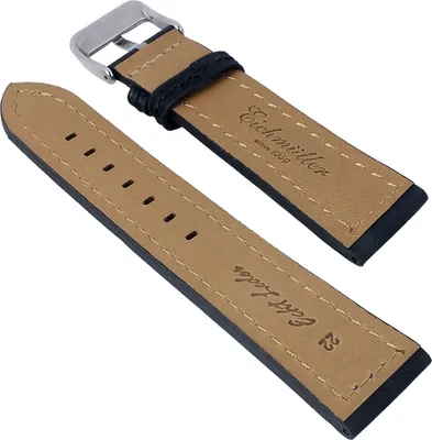 Produktbild von Minott | Uhrenarmband Leder Vintage Look schwarz mit Naht 30016, Stegbreite:24mm