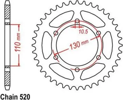 Immagine prodotto di Pignone 42 Z passo 520 per KAWASAKI Suzuki Yamaha