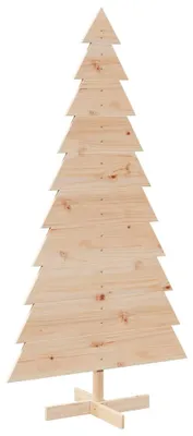 Image de vidaXL Arbre de Noël en bois à décorer 180 cm Pin massif