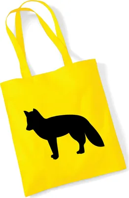 Produktbild von Huuraa Jutebeutel Fuchs Silhouette 10 Liter Yellow Baumwolle Tasche Geschenkidee