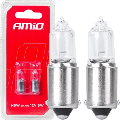 Obrázok produktu pre Halogénové žiarovky H5W 12V 5W BAX9S White Sada 2 blistrov AMIO-03354