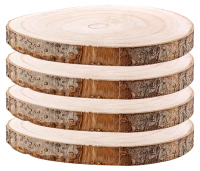 Produktbild von Tortenständer aus Holz, 20–24 cm, rund, für Hochzeiten, Geburtstage, Babypartys, Heim- und Weihnachtsdekoration, 4 Stück