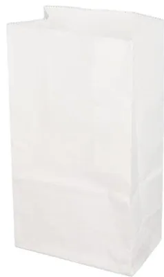 Obrázek produktu pro Papírové sáčky bez zipu, bílé, rozměry 280x150x90 mm, ideální pro balení svačin, chleba, jako nákupní tašky