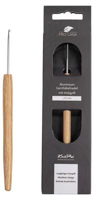 Produktbild von Pro Lana KnitPro NATURAL Aluminium Häkelnadel mit Birkenholzgriff 0,5 - 12 mm Durchmesser 1.75 mm