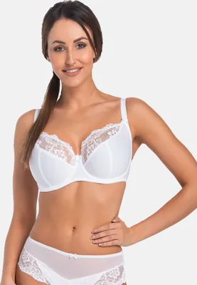 Immagine prodotto di Teyli Reggiseno morbido non imbottito con ferretto e pizzo floreale Esclusivo Donna 215 bianco 95C