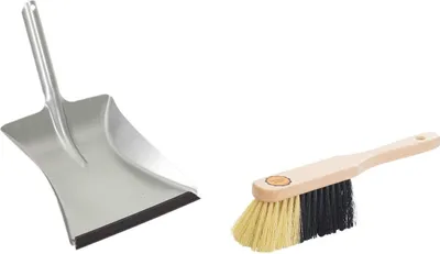 Produktbild von Novaliv 1x Kehrgarnitur Set I feine Kunstborsten I Kehrschaufel mit Gummilippe I Kehrset Kehrblech Handbesen Handkehrset Handfeger und Schaufel dustpan and brush Besen Schaufel
