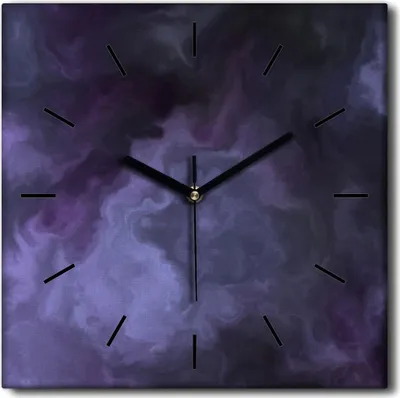 Produktbild von Coloray Uhr auf Leinwand 30x30 cm Wand Uhr Dekoration Wohnzimmer Segeltuch schwarze Hände -Sturmwolkennebel