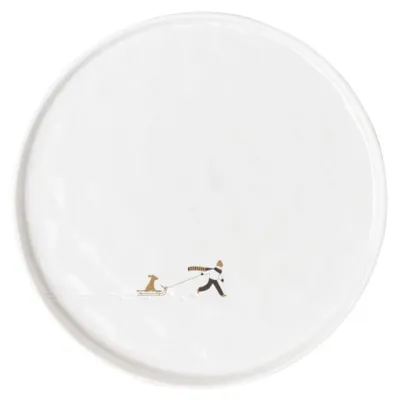 Image de Omgoods - Assiette en porcelaine sur le thème de l'hiver, idéale pour servir