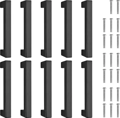 Produktbild von 10 Stück schwarze Möbelgriffe, Schrankgriffe, Türgriffe, Küchengriffe, Schubladengriffe