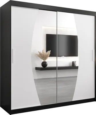 Produktbild von Kleiderschrank, Schiebetürenschrank Schlafzimmer, Schrank mit Spiegel ELYPSE 200 cm