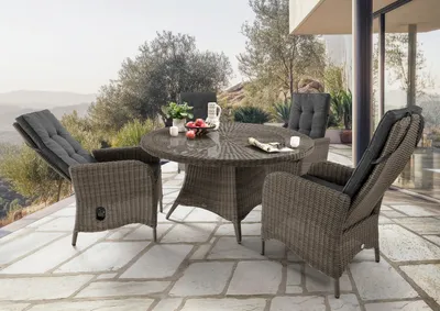 Produktbild von Destiny Sitzgruppe PALMA mit LUNA Esstisch (4 Personen) vintage grau