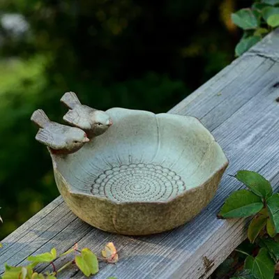 Zdjęcie produktu dla Kąpiel dla ptaków, karmnik dla ptaków, miska dla ptaków, ceramiczna kąpiel wodna, stacja karmienia ptaków, dekoracja ogrodu