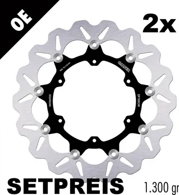 Zdjęcie produktu dla Zestaw tarcz hamulcowych Galfer 2x DF785CW WAVE® z homologacją ECE R90, pływający przód 320x5mm kompatybilny z KTM Adventure R Super 1050 - 1290 ccm rok 2008 - 2023