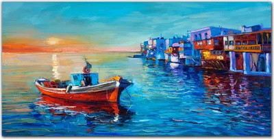 Produktbild von Coloray Bild aus Glas 140x70 Küche wanddekoration Dekoration wohnzimmer gehärtetes Glas glasblock mit bild - Sea Sonnenuntergang