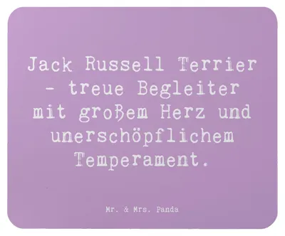 Produktbild von Mr. & Mrs. Panda Mousepad Spruch Jack Russell Terrier - Lavendeltraum - Geschenk, laptop mauspad, Mouse Pad, energischer Hund, Jagdhund, Freund, Hunderasse, Loyalität