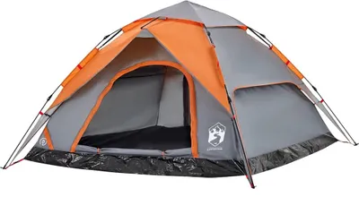 Immagine prodotto di vidaXL Tenda da campeggio a cupola 5 persone grigio e arancione sgancio rapido
