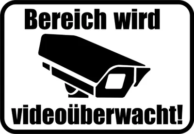Produktbild von "Bereich wird videoüberwacht", Wandtattoo
