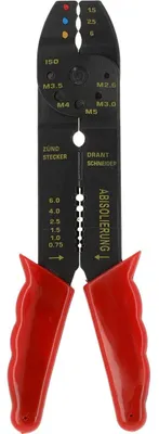 Kabelschoenklemtang mit Kabelmeter, rot, 0,13 kg