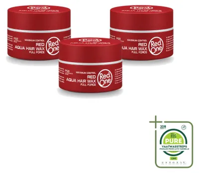 Immagine prodotto di 3 confezioni di cera modellante per capelli rossa, linea Red One Aqua, formato 150 ml - confezione grande - 3 pezzi