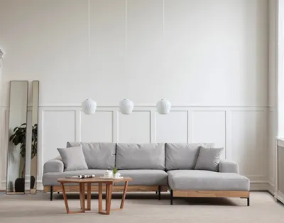 Zdjęcie produktu dla Hanah Home, Eti Oak Right - Grey, sofa narożna, szary, poliester, 288 x 78 x 98 x cm