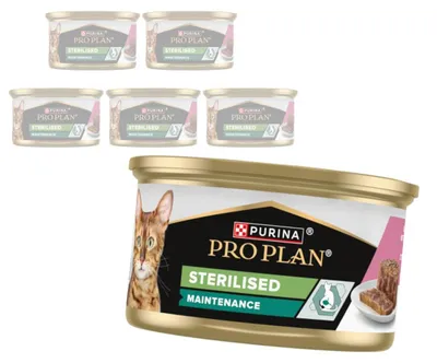 Zdjęcie produktu dla Purina Pro Plan Adult Maintenance Sterilised 6x85g Mokra Karma Dla Kota Wilgotny Pasztet z Łososiem i Tuńczykiem