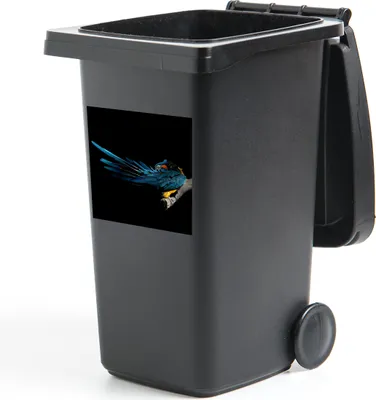 Produktbild von MuchoWow® Mülltonnenaufkleber Vogel - Federn - Zweig - Schwarz 40x40 cm - Abfall-Aufkleber - Container - für Abfallcontainer