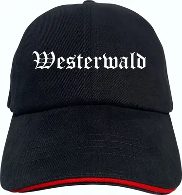 Produktbild von Westerwald Cappy - Altdeutsch bedruckt - Schirmmütze - Schwarz-Rotes Cap OneSize-SchwarzRot