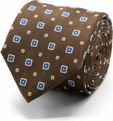 Produktbild von Dunkelbraune Business Krawatte für Herren mit unifarbenem Jacquard-Design